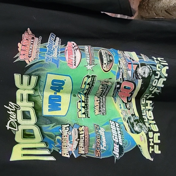 Gildan Dusty Moore Racing  Swanton Ohio Screenprint Short Sleeve Tshirt Black XL - Picture 7 of 11